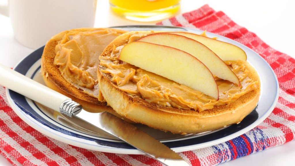 Apple and Peanut Butter Toast Breakfast
