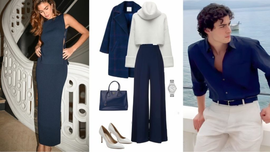 Blue clothing symbolizes calmness and confidence