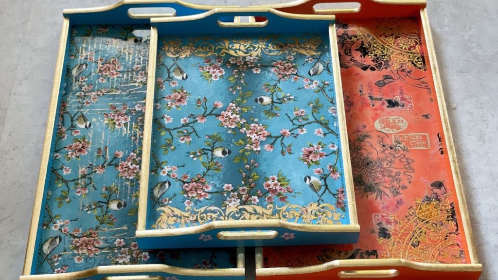 Elegant decorative tray set for corporate Diwali gifts
