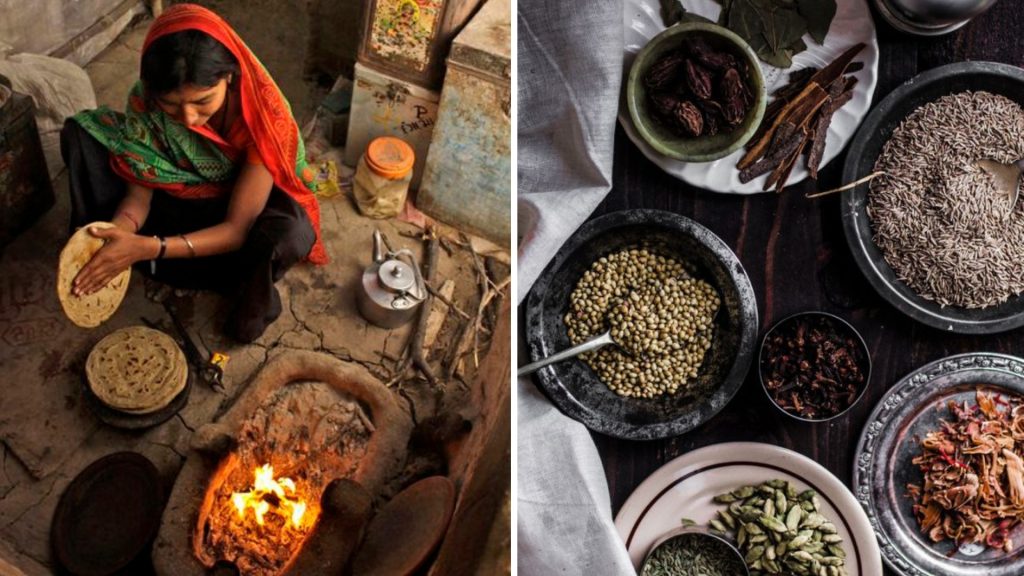 Traditional Indian method to enhance food flavour