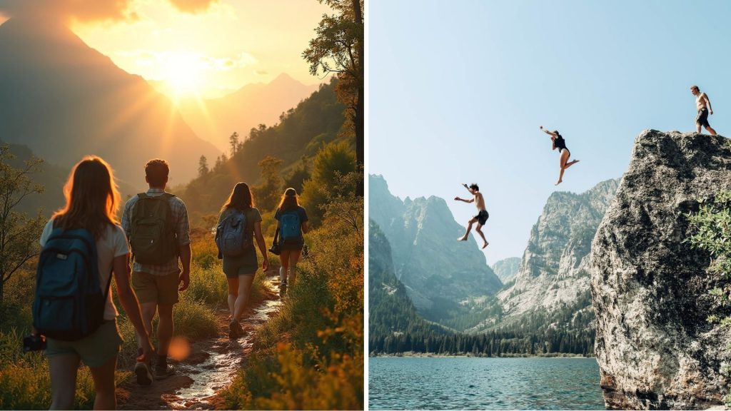 Traveler enjoying spontaneous detour during road trip