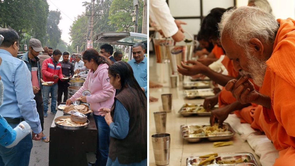 Indian culture humanity and seva concept illustration