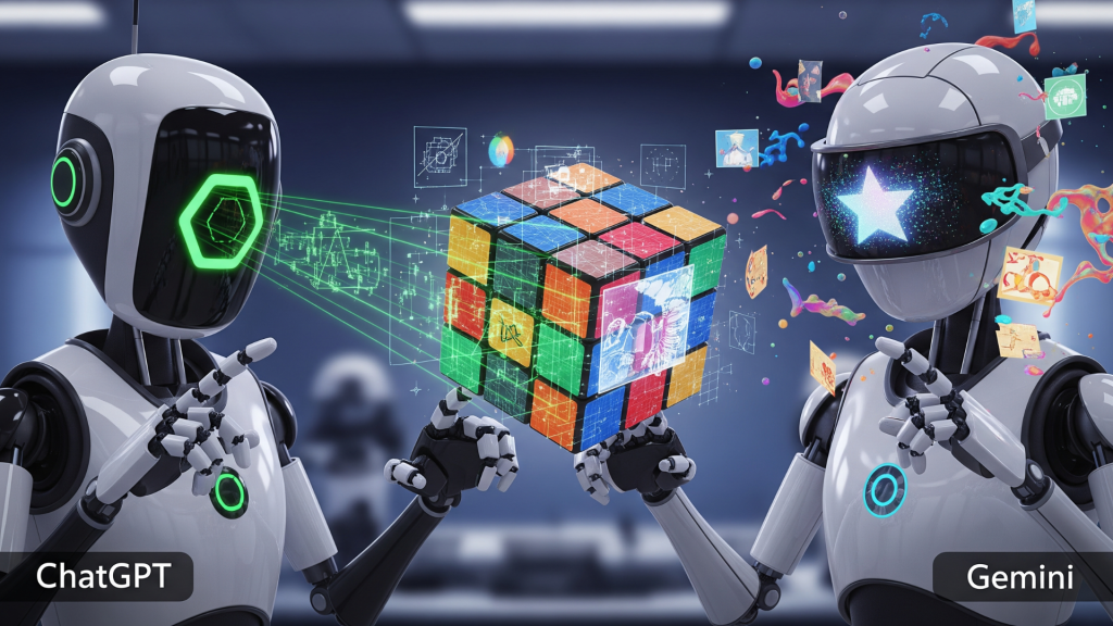 AI thinking and problem-solving concept