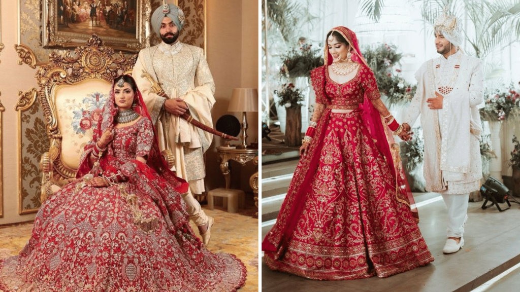 Grand Lehenga Showcase Wedding Couple Poses