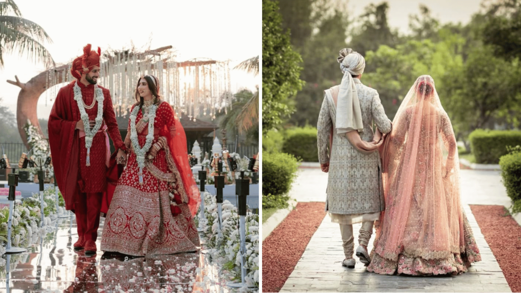 Candid Walk Wedding Couple Poses