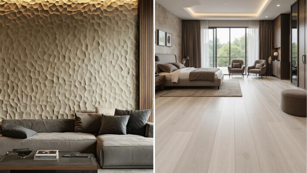 Modern flooring and wall finish design