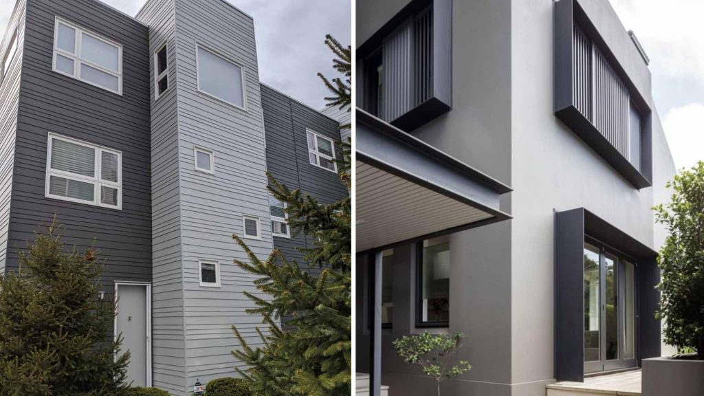 Charcoal and Light Grey Exterior Home Colour Combinations