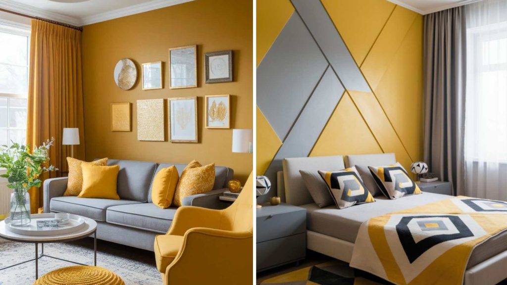 Grey and mustard Home Colour Combinations