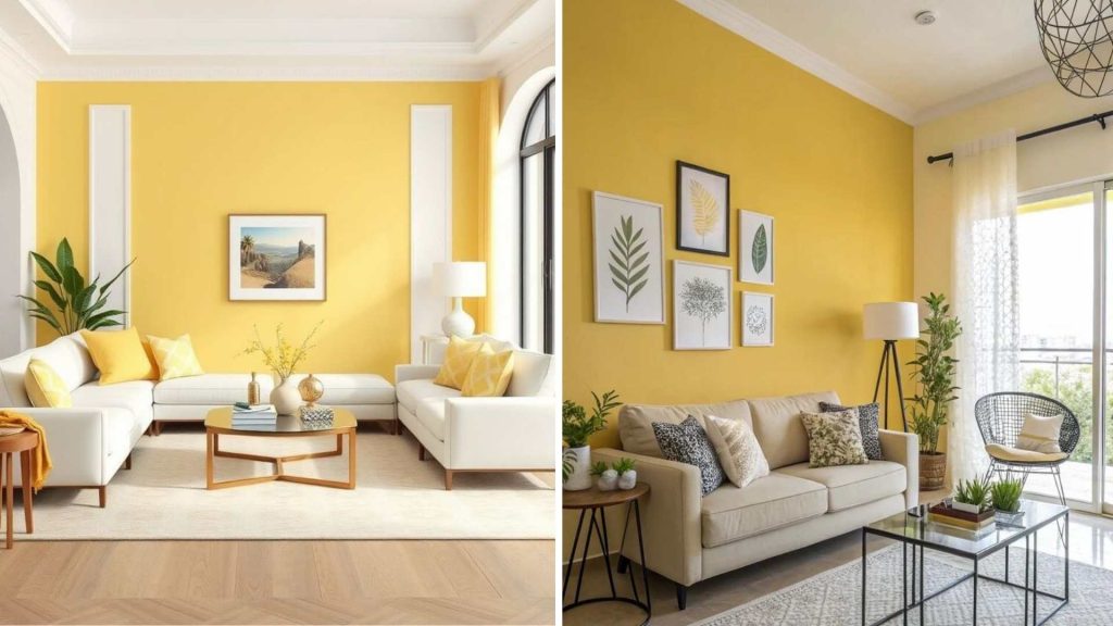 Yellow and White Home Colour Combinations