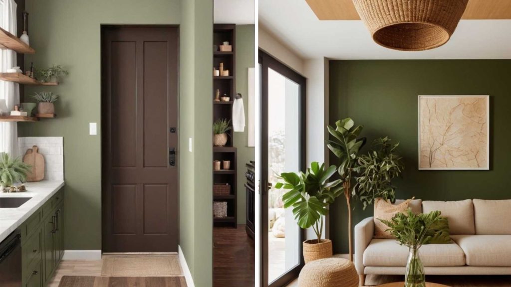Green and Brown Home Colour Combinations
