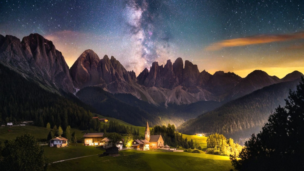 Milky Way over a Landmark