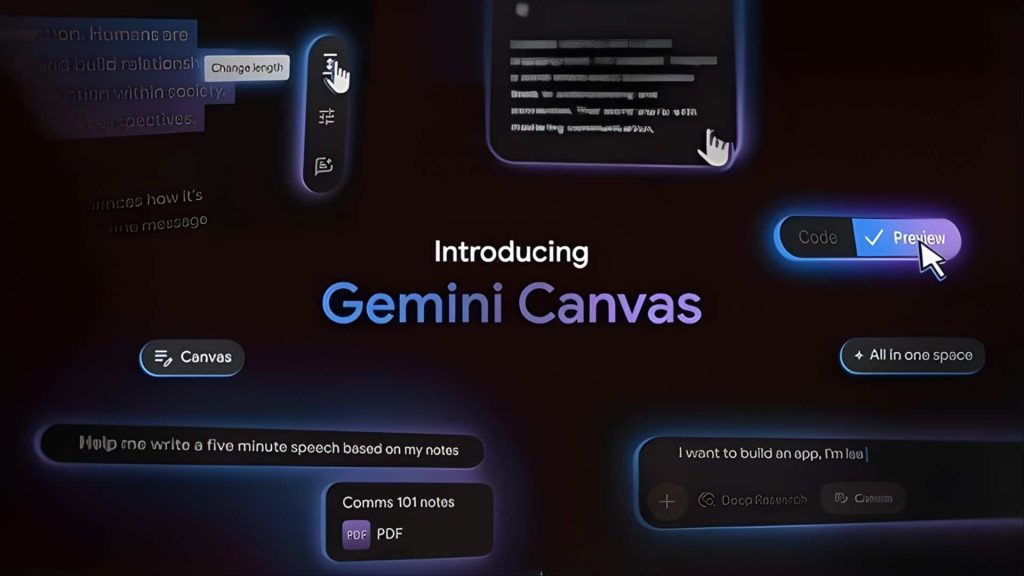 Gemini Canvas for presentation