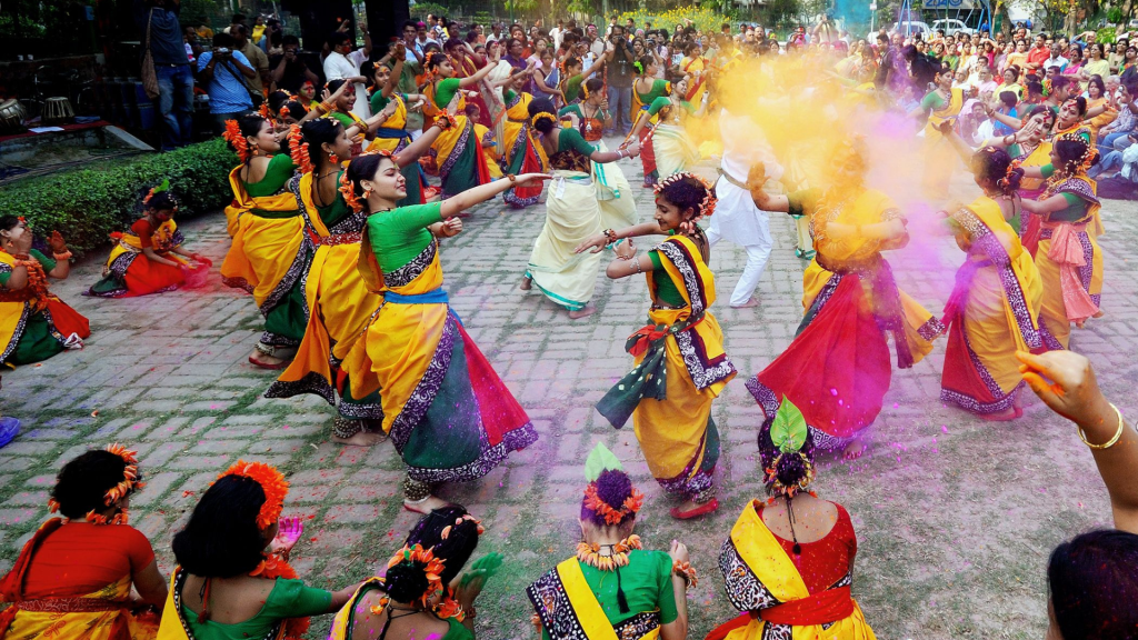 Shantiniketan Holi celebration in West Bengal