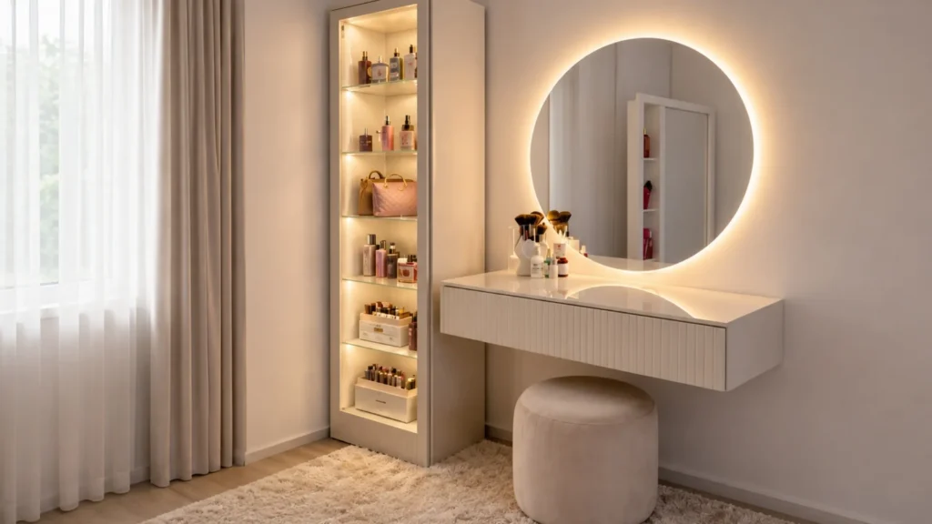 Add a Small Vanity in Bedroom Corner