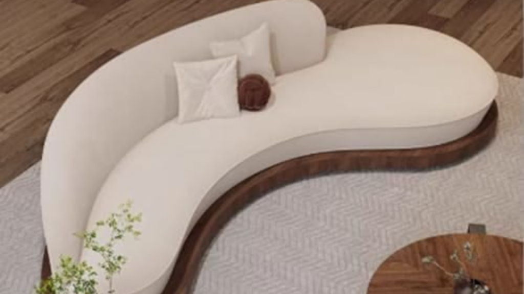 curved wooden sofa design in indian homes