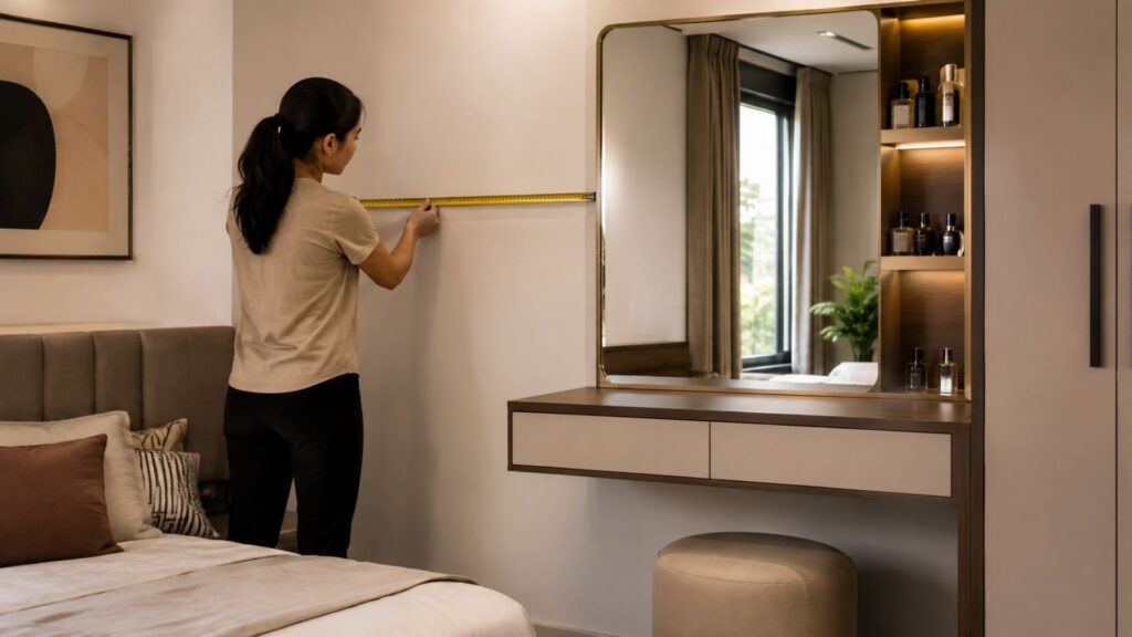 Dressing Table Mistake Not Measuring the Wall First