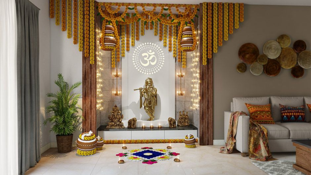 living room decoration ideas in janmashtami