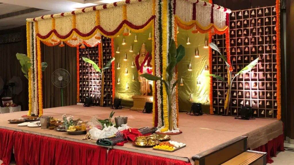 small mandap decoration at home