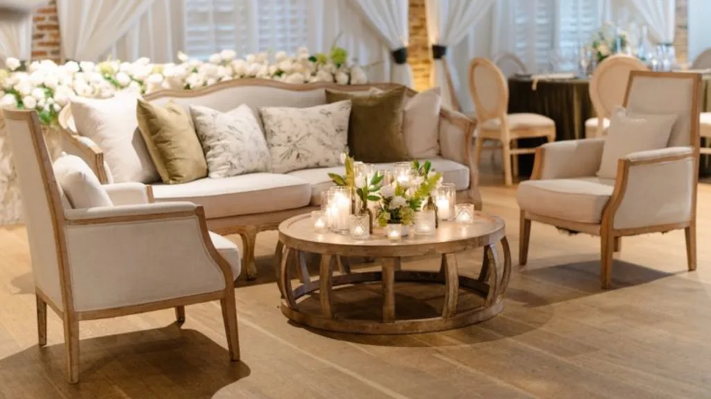 living room decoration for wedding guests