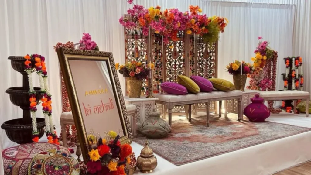 mehendi corner decoration at home