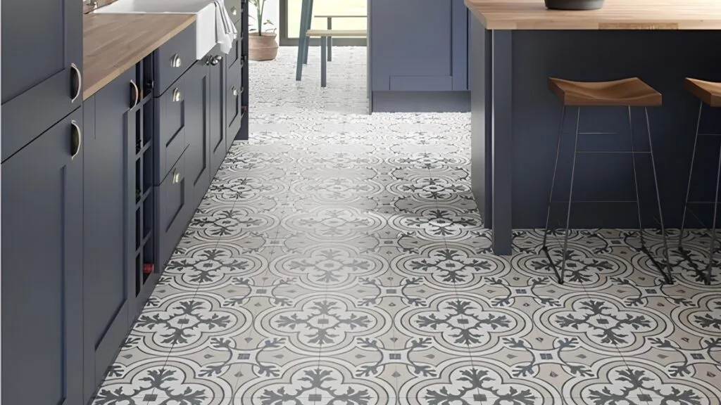 Patterned Cement Tiles for Kitchen Floor