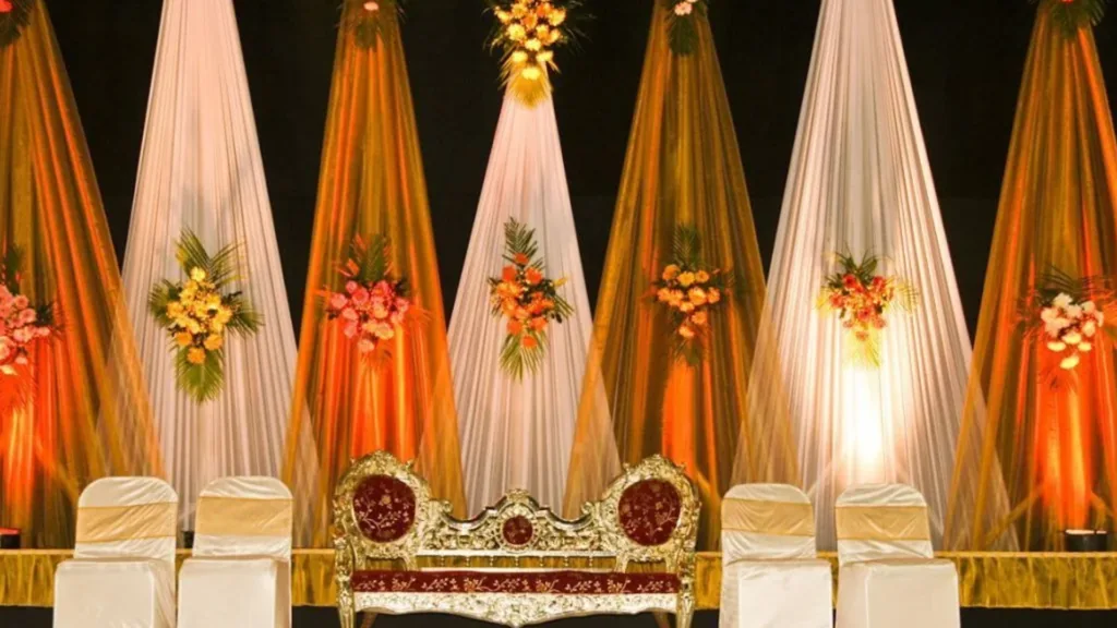 sarees and dupattas decoration for wedding
